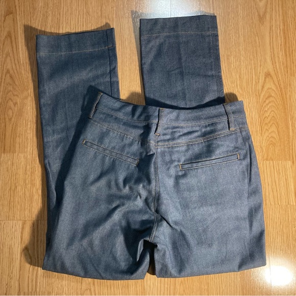 Massimo Dutti Blue Cotton Straight Leg Chino Trousers - Picture 2 of 7